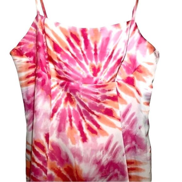 Forever 21 Tie-Dye Mini Dress Pink/Orange/White Women’s Small - Picture 3 of 7
